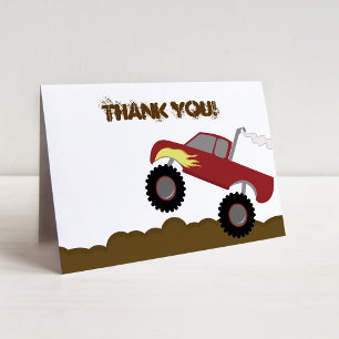 MONSTER TRUCK 12x18 (Red Truck) Einladung zum Gebu