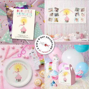 Kleine Miss Pink Cupcake Girl's 1. Geburtstag Part Geschenkschachtel