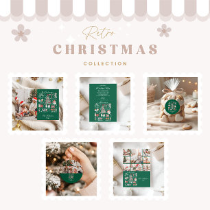 Das ist die Jahreszeit Retro Grünen Weihnachten Einladung