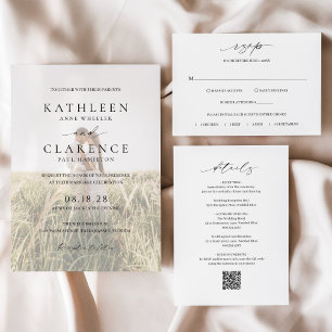 Einfache minimale formale klassische Hochzeit RSVP Karte