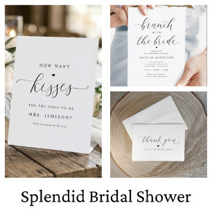 Luxuriöses Brautparty Elegante Romantische Kalligr Einladung