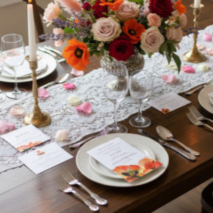 Rote Mohnblumen-Foto-Hintergrundkulisse Save The Date