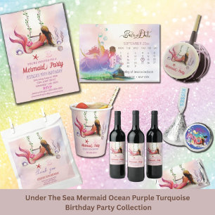 Meerjungfrau unter der Geburtstagspartei RSVP Karte