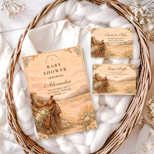 Western Saddle Wildflower Baby Shower Serviette