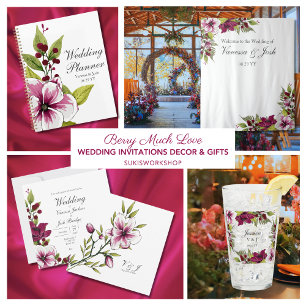 Elegante Magenta White Florals und Grüne Botanical Geschenkschachtel