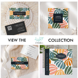 FARBHAFTE RETRO-BLÄTTER GROOVY BOTANICAL NIEDLICH MITTEILUNGSKARTE