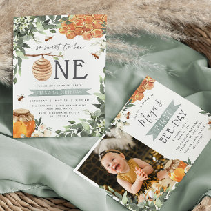 Sweet to Bee One   Erste Geburtstagspartei Einladung