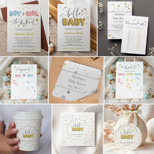 Gold Foil Balloons Twinkle Little Star Baby Dusche Dankeskarte