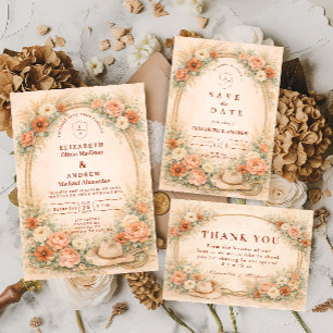 Westliche Ranch-Romance-Hochzeit Einladung