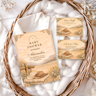 Western Desert Saddle Baby Shower Serviette
