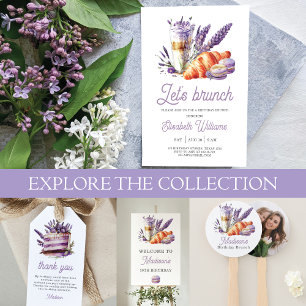 Brunch Birthday Watercolor Lila Einladung