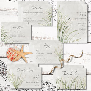 Boho Pampas Grass Minimal Modern Response Card RSVP Karte