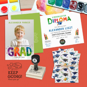 Süße farbenfrohe Abschlussmütze Wasserfarbe Festli Geschenkpapier Set