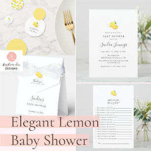 Lemon Baby Shower Elegant Danke Script Frame Geschenkanhänger