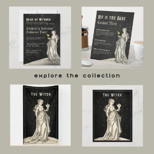 Cocktail-Menü "Hexen Themed Halloween-Party" Rechteckiger Pappuntersetzer