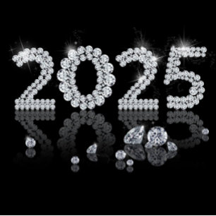Brilliant Diamonds New Year 2025 Luxury Keramik Ornament