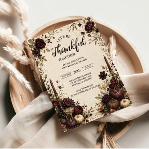 Gedeckter Thanksgiving-Dinner bei Kerzenlicht Einladung