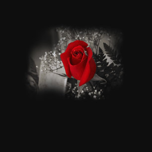 Elegante Rote Rose Schwarz-Weiß-Hochzeit Einladung