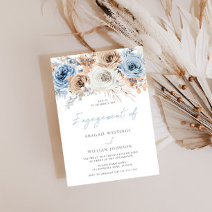 Elegant Modern Boho Blue Wedding Einladung