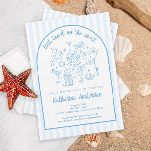 Letzter Toast an der Küste Blaue Strandfavoriten Quadratischer Aufkleber