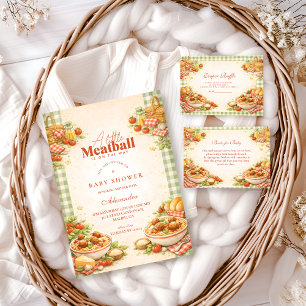 Picknick-Grün-Gingham-Little-Meatball-Baby-Party Einladung