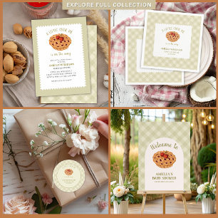 Süsse Pie Fall Babydusche Runder Aufkleber