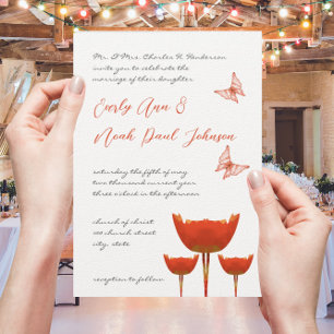 Schöne elegante Mohn-Hochzeitseinladung Einladung