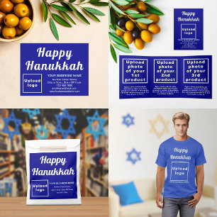 Business Hanukkah Small Blue Flat Ferienkarte Feiertagskarte