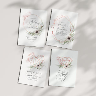 Rustikale Elegance Greenerity & Copper Wedding QR  Einladung