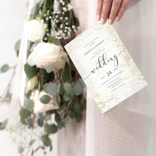 Moderne Murmeln im Ozean mit goldener Circle Weddi Einladung