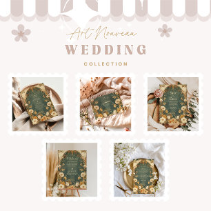 Romantische Blumengestelle Jugendstil Hochzeit Einladung