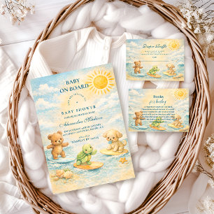 Surfs Up Baby Shower Windelraffel Begleitkarte