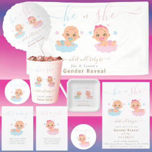 Team Boy, Baby Boy Blue Gender Reveal Runder Aufkleber