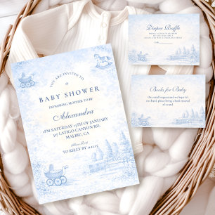 Französische Blaue Toile-Baby-Party Serviette