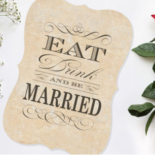 Essen Sie trinken und Verheiratete Farbensehen. Einladung