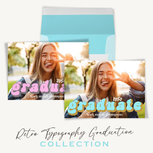 Graduate Typografy Foto QR Code Social Media Einladung
