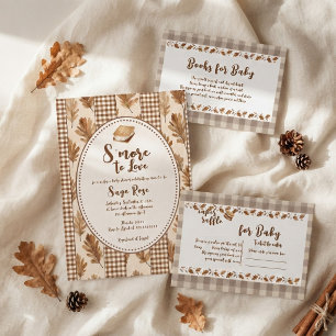S'more to Love Rustik Gingham Babyparty Runder Aufkleber