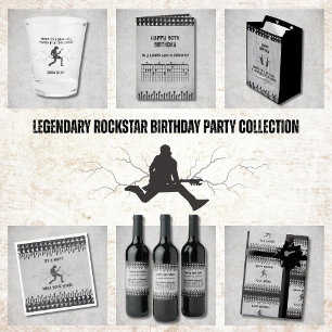 Gitarrist Legend Happy Birthday Music Flasche Weinetikett