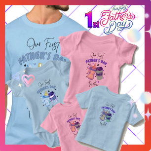 Erste Vatertag - Matching Outfit / Blau T-Shirt