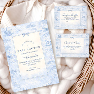 Vintage-Kinderzimmer-Toile-Babyparty Einladung
