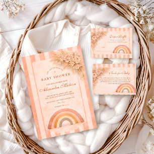 Warme Wüsten-Boho-Regenbogen-Baby-Party Einladung