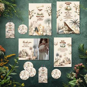 Boho Niedlich Hatching Bald Dinosaur Babydusche Geschenkschachtel