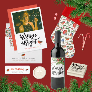 Einfaches fröhliches und helles Weihnachtsfest Rob Feiertagskarte