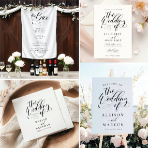 Elegante Calligraphy Classic Wedding Einladung