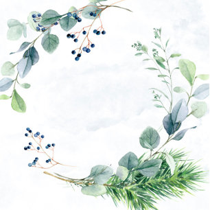 Dusty Blue Eucalyptus Polterabend Einladungen