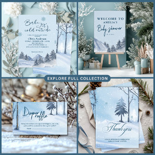 Baby seine kalte draußen im Winter Schneeflocken B Runder Aufkleber