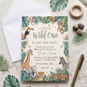 Safari-Tiere   Tropische Tiere Baby Shower  Runder Aufkleber