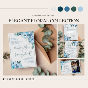 Braut und Bräutigame Dunkle Aquamarine Hochzeitsei Einladungsbanderole