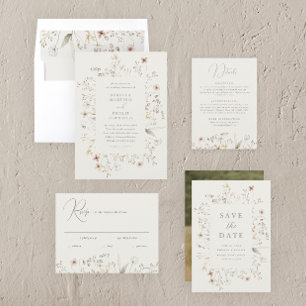 Wildblume Wreath Spring Wedding Einladung
