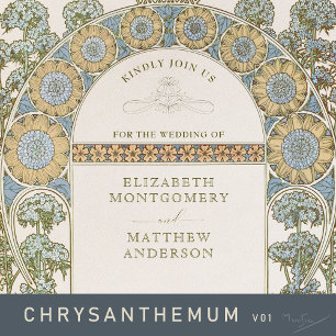 Poppy Wedding Einladungen Jugendstil von Mucha